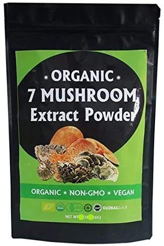 7 Mix Mushroom Powder Extract 100g Certified Organic Ganoderma Reishi Chaga Cordyceps Lions Mane Morel Maitake Shiitake Mushroom
