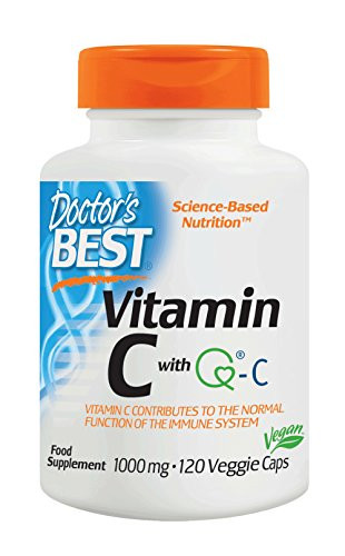 Doctor's Best Vitamin C with Quali-C 1000 mg, Non-GMO, Vegan, Gluten Free, Soy Free, Sourced from Scotland, 120 Veggie Caps