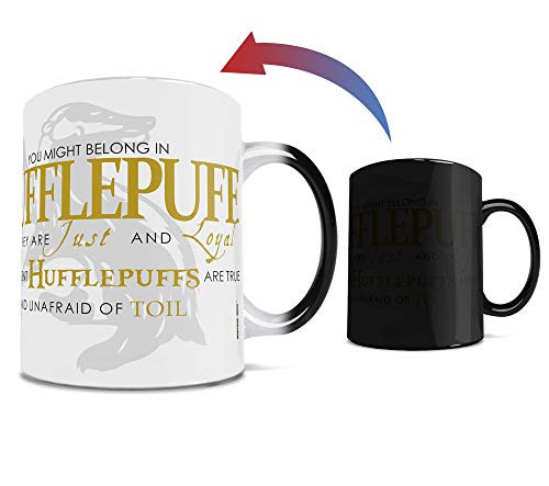 Harry Potter - Hufflepuff - Hogwarts Sorting Hat Quote - One 11 oz Morphing Mugs Color Changing Heat Sensitive Ceramic Mug  Image Revealed When HOT Liquid Is Added!