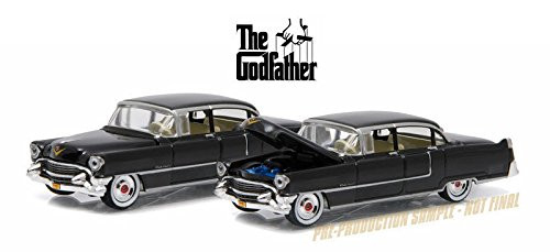 New 164 Hollywood Series 14 Collection - THE GODFATHER - BLACK 1955 CADILLAC FLEETWOOD SERIES 60 Diecast Model Car By Greenlight