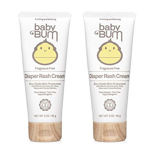 Baby Bum Diaper Rash Cream  Natural Zinc Oxide Ointment for Maximum Relief and Rash Prevention Fragrance Free  Gluten Free and Vegan  3 FL OZ  2 Pack