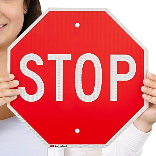SmartSign STOP Sign 12 3M High Intensity Grade Reflective Aluminum SmartSign STOP Sign 12 3M High Intensity Grade Reflective Aluminum