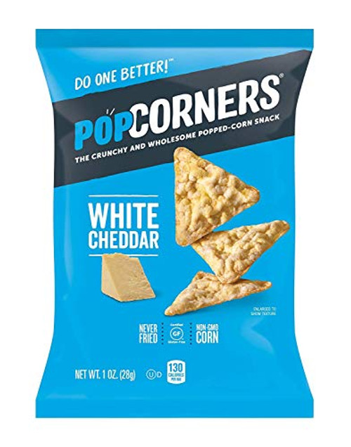 Pop Corners White Cheddar Crunchy and Wholesome Popped-Corn Snack 1 Ounce Pack of 8 Pop Corners White Cheddar Crunchy and Wholesome Popped-Corn Snack 1 Ounce Pack of 8