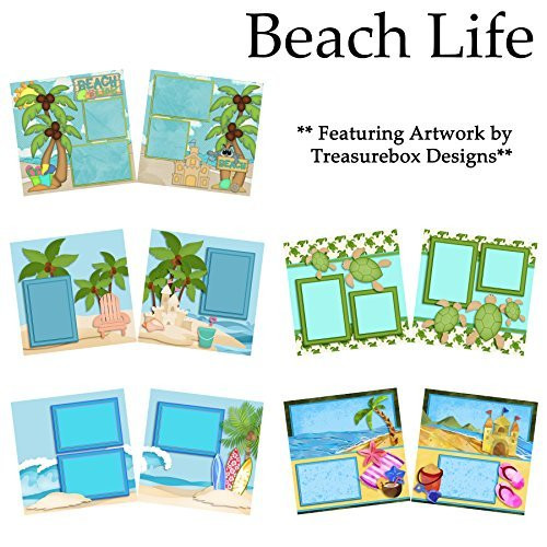 BEACH LIFE Scrapbook Set - 5 Double Page Layouts