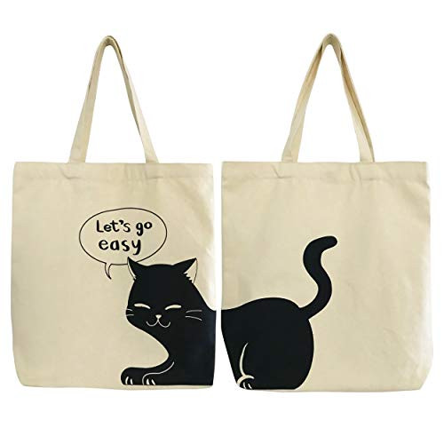 Cat-Design Tote Bag Printed on Both Sides Tote Bag with Magnetic Button Tote Bags Online Designer Tote Bags Cat Design Tote Bags Cat Bag Designer Bags