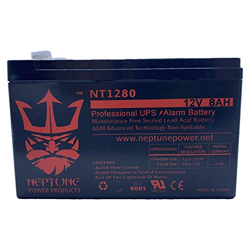 Elk ELK-1280 12V 8Ah Sealed Lead Acid Replacement Battery by Neptune