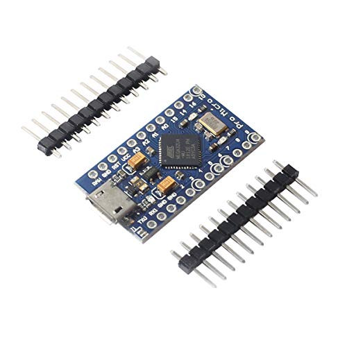 DEVMO 2PCS Pro Micro ATmega32U4 5V 16MHz Micro-USB Development Module Board with 2 Row pin Header Compatible ard-uino Leonardo Replace ATmega328 Pro Mini