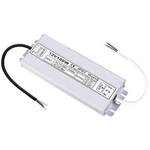 LCJ 100W 12V DC Waterproof LED Power Supply Drivers Transformer for Outdoor LED Light