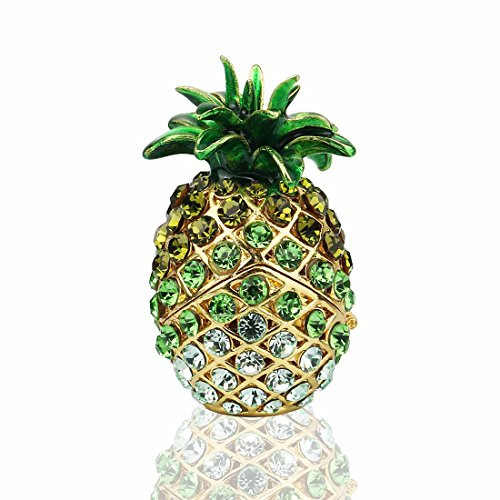 YUFENG Pineapple Hinged Trinket Box For Gifts Hand-painted Patterns Trinket Bejeweled Box Collectible