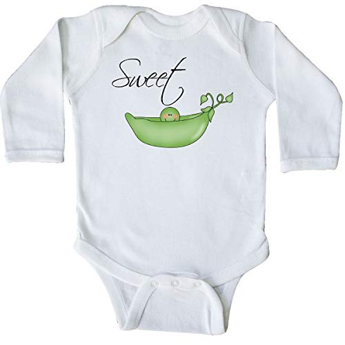 inktastic Sweet Pea Long Sleeve Creeper Newborn White 2aa2
