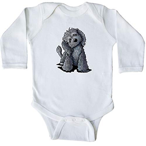inktastic Curious Black Long Sleeve Creeper 6 Months White - KiniArt 1ea60