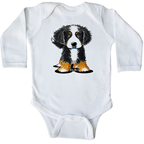 inktastic Bernese Mountain Dog Long Sleeve Creeper Newborn White - KiniArt 3e81