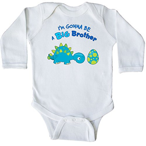 inktastic Happy Dinosaur Future Big Long Sleeve Creeper 12 Months White 283cc