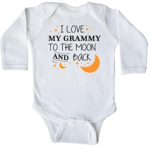 inktastic I Love My Grammy to The Moon Long Sleeve Creeper 6 Months White 29645
