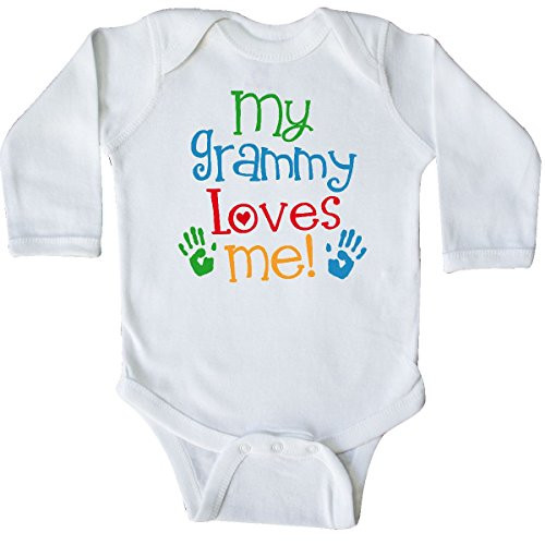 inktastic My Grammy Loves Me Gift Long Sleeve Creeper 6 Months White 2fc45