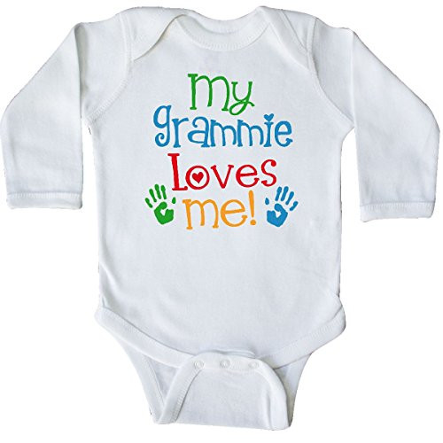 inktastic My Grammie Loves Me Gift Long Sleeve Creeper 6 Months White 2fc47