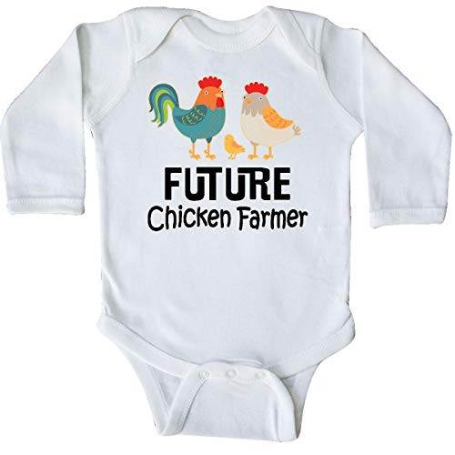 inktastic Future Chicken Farmer Childs Long Sleeve Creeper Newborn White 31ce3