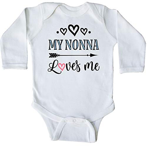 inktastic My Nonna Loves Me Girls Long Sleeve Creeper 6 Months White 31f20