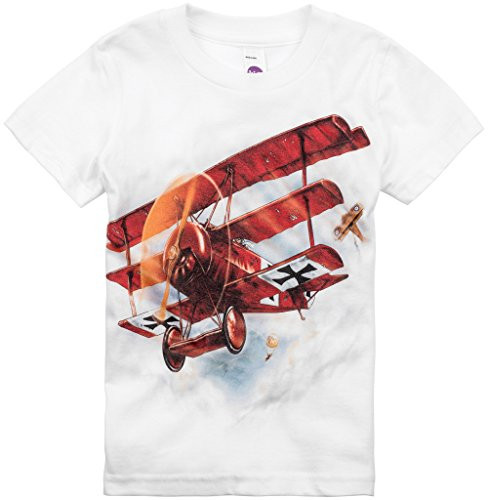 Shirts That Go Little Boys Red Baron Airplane T-Shirt 6 White