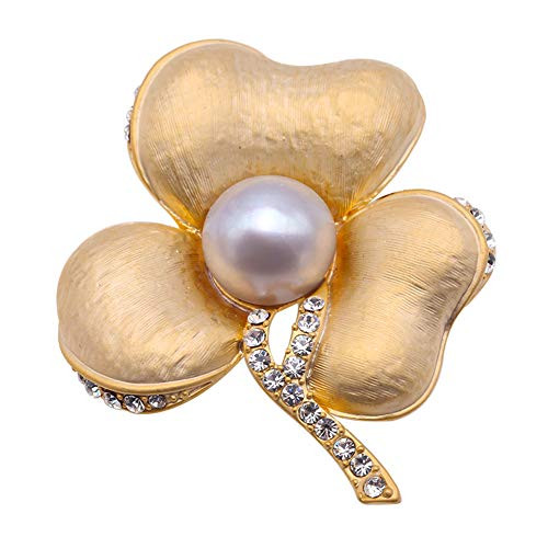 JYX Pearl Flower Brooches Pins Exquisite Leaf-shape 11mm Freshwater Pearl Brooch Pin for Women JYX Pearl Flower Brooches Pins Exquisite Leaf-shape 11mm Freshwater Pearl Brooch Pin for Women
