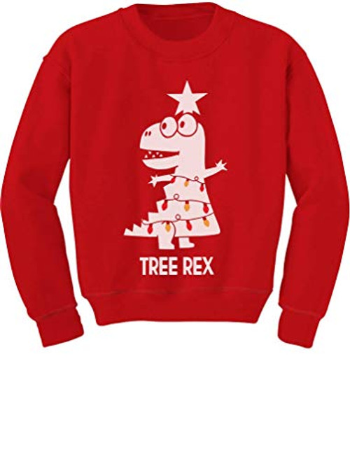 Tree Rex Cute Funny T-Rex Dinosaur Christmas Toddler Kids Sweatshirt 2T Red Tree Rex Cute Funny T-Rex Dinosaur Christmas Toddler Kids Sweatshirt 2T Red