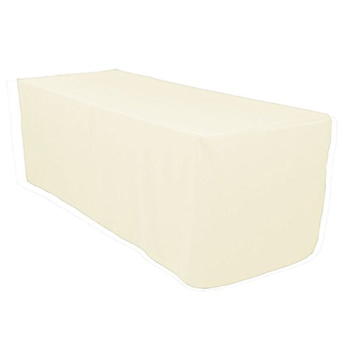 LinenTablecloth 4 ft. Fitted Polyester Tablecloth Ivory