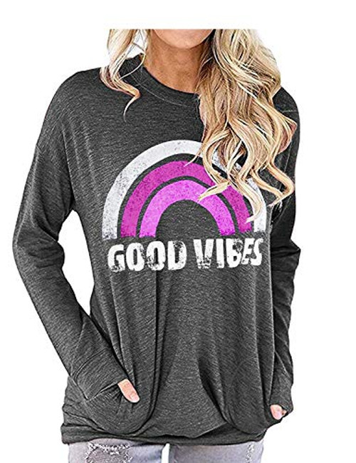 Hount Womens Printed Sweatshirts Oversized Pullover Casual Long Sleeve Tunic Tops Shirts Loose Fit Graphic T-Shirts X-Large Purple Rainbow Hount Womens Printed Sweatshirts Oversized Pullover Casual Long Sleeve Tunic Tops Shirts Loose Fit Graphic T-Shirts X-Large Purple Rainbow