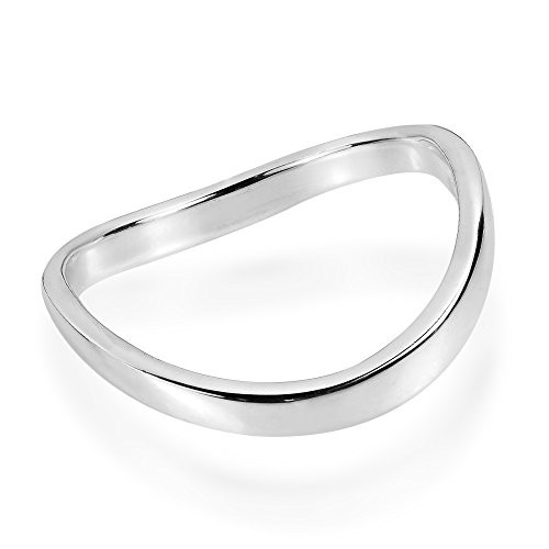 AeraVida Trendy Wave Band _925 Sterling Silver Contemporary Ring 8