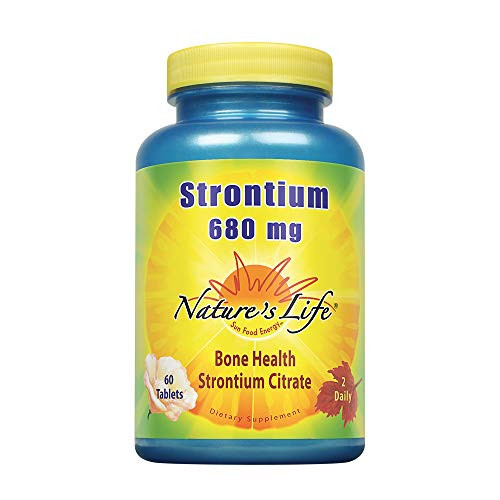 Natures Life Strontium 680mg | Helps Support Strong Bones & Teeth, Healthy Bone Density, Joint Health | Non-GMO & Gluten-Free | 60 Vegetarian Tablets