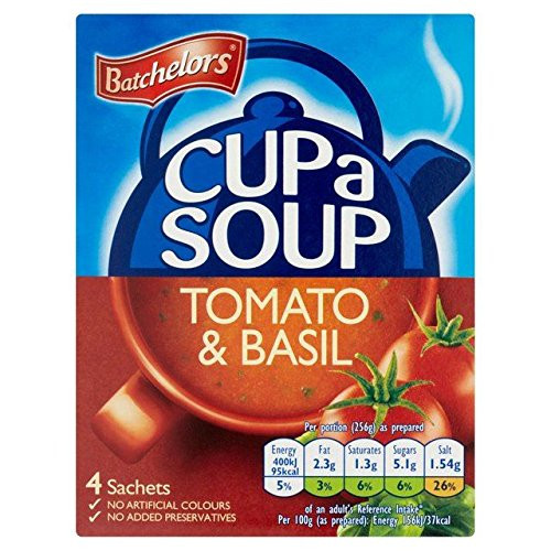 Batchelors Cup A Soup Tomato  and  Basil 4 x 26g - Pack of 6