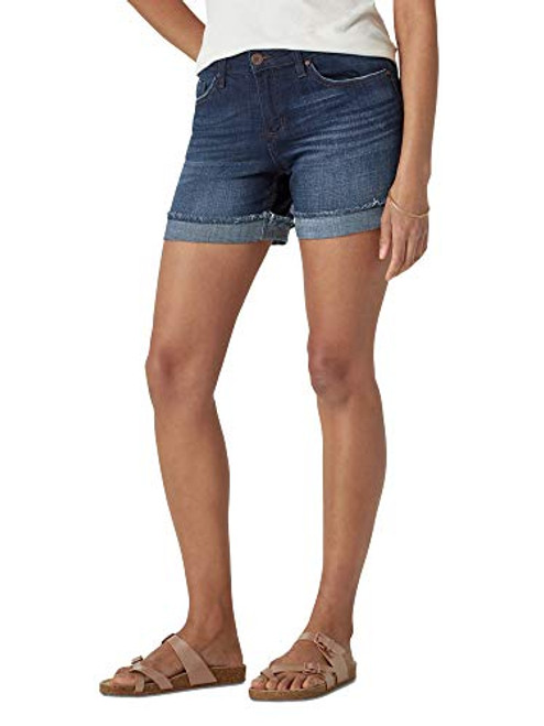 Riders by Lee Indigo Womens Modern Collection Denim Ex-Boyfriend 5 Rolled Cuff Short Dark wash 18 AVG