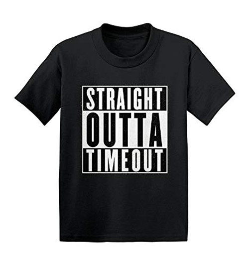 Haase Unlimited Straight Outta Timeout - Trouble Maker InfantToddler Cotton Jersey T-Shirt Black 24 Months Haase Unlimited Straight Outta Timeout - Trouble Maker InfantToddler Cotton Jersey T-Shirt Black 24 Months