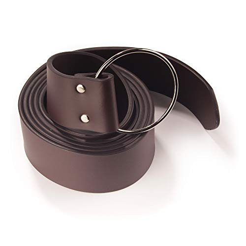 BambooMN - Medieval Renaissance Reenactment Leather SCA LARP Knights Belt - Wide - Dark Brown