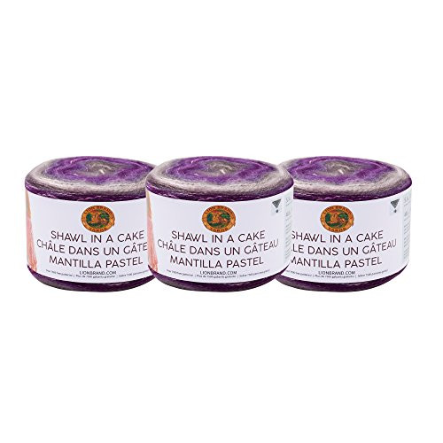 3 Pack Lion Brand Yarn 455-203 Shawl in a Cake Yarn Mindful Mauve