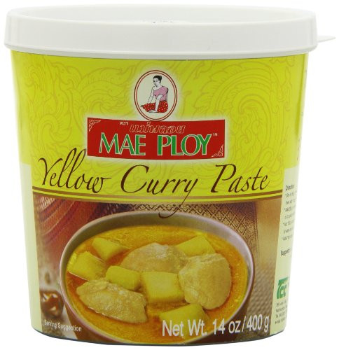 MAE PLOY Curry Paste Yellow Small 14-Ounce Pack of 4