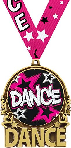 Crown Awards Dance Medal - 3 Double Action 2_0 Gold Dance Medals 1 Pack Prime