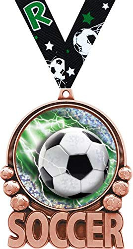 Crown Awards Soccer Medal - 3 Soccer Double Action 2_0 Medals Great Kids Soccer Medals and Soccer Award Medals Bronze 1 Pack Prime