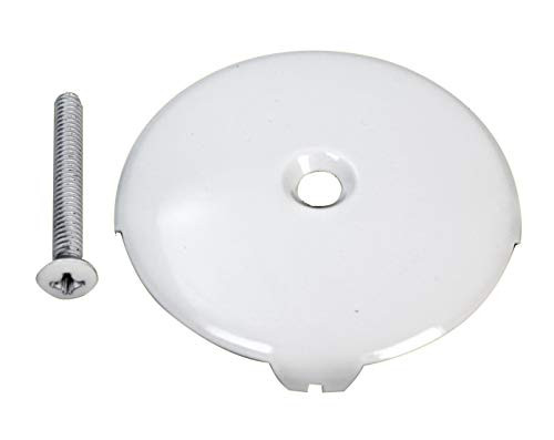 Westbrass D328-50 One Hole Tub Overflow Faceplate with Screw, Powder Coat White