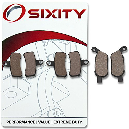 Sixity Front Rear Organic Brake Pads 2014-2015 for Harley Davidson Dyna FXDL Low Rider Set Full Kit Cast Wheels Complete