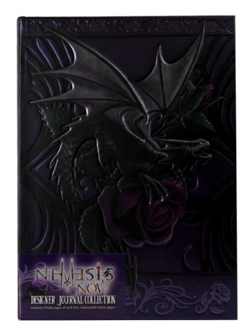 Licensed Anne Stokes Dragon Beauty with Purple Rose Embossed Journal Hard Cover Notebook