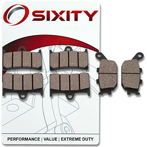 Sixity Front Rear Organic Brake Pads 2006-2014 for Yamaha FZS1000 FZ1 Set Full Kit V W X Y Z A B D E Complete