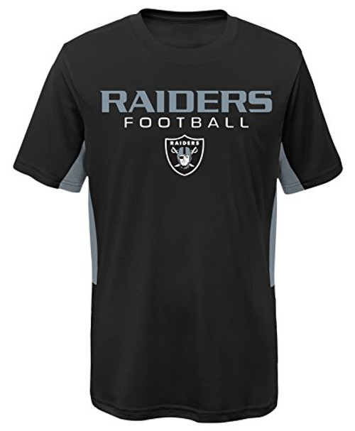 Outerstuff NFL Youth Boys Mainframe Short Sleeve Performance Tee-Black-M10-12 Oakland Raiders Outerstuff NFL Youth Boys Mainframe Short Sleeve Performance Tee-Black-M10-12 Oakland Raiders