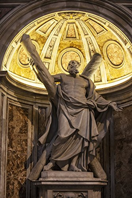 Posterazzi Statue of Saint Andrew St_ Peters Basilica Rome Italy Poster Print 12 x 19