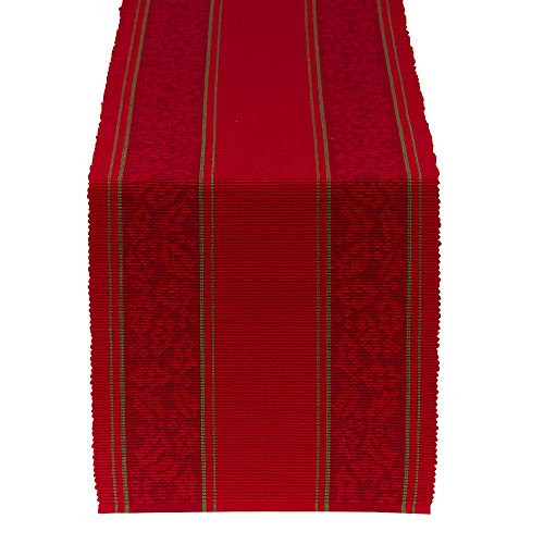 DII CAMZ11368 Holly Stripe Jacquard Table Linens 14x72 Runner