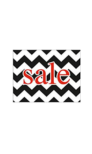 Large Boutique Black Chevron Sign Cards - 8½H x 11W - Pack of 25