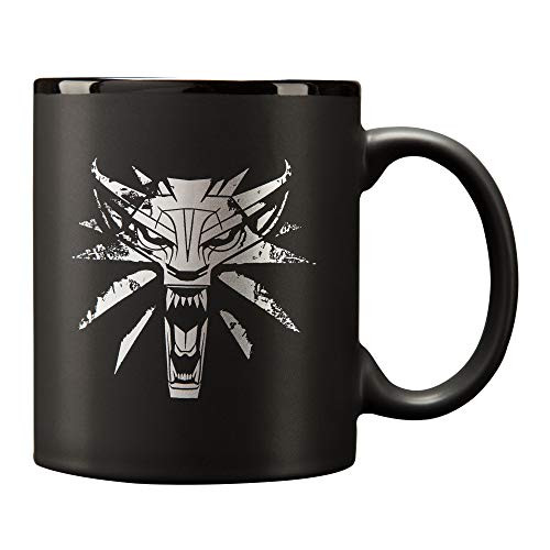 JINX The Witcher 3 White Wolf Medallion Ceramic Mug 11 ounces