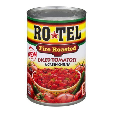 RoTel Fire Roasted Diced Tomatoes  and  Green Chilies 10 oz pack of 6