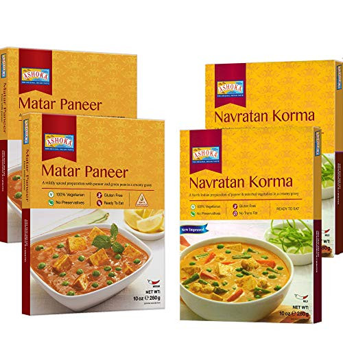 Ashoka - RTE Combo 3 Navratan Korma  and  Matar Paneer 4 Pack Ready to Eat Meals