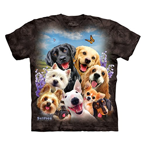 The Mountain Mens Dog Selfie T-Shirt Black XL