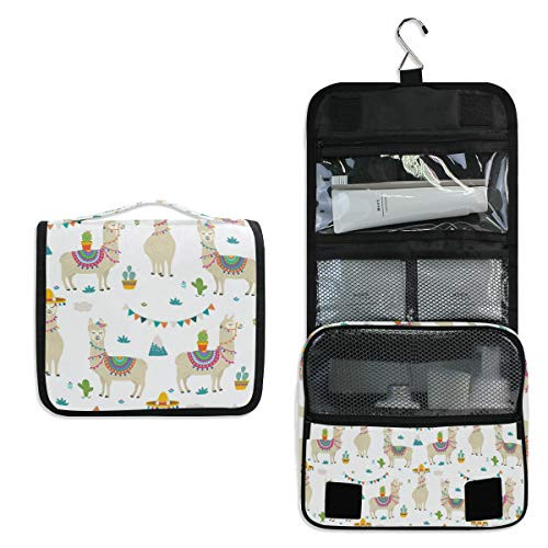 Hanging Travel Toiletry Bag - Watercolor Cactus Llama Alpaca Cosmetic Makeup Bag Pouch Organizer for Women and Girls Waterproof llamas-2 Hanging Travel Toiletry Bag - Watercolor Cactus Llama Alpaca Cosmetic Makeup Bag Pouch Organizer for Women and Girls Waterproof llamas-2
